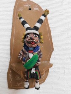 Native American Hopi Carved Clown Katsina Doll with Watermelon