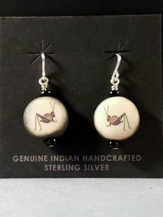 Native American Choctaw Made Grasshopper Earrings 