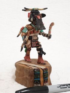 Native American Hopi Carved Left Handed Hunter Katsina Doll--mini