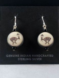 Native American Choctaw Made Rabbit Earrings 