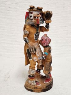 Native American Hopi Carved Bear Powerful Healer and Mudhead Katsina Dolls