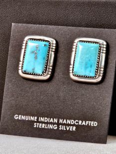 Native American Navajo Made Earrings with Turquoise 