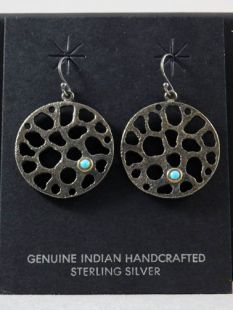 Native American Apache Made Earrings with Turquoise Stone