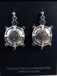 Native American Apache Made Turtle Earrings