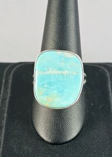 Native American Navajo Made Ring with Turquoise