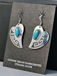 Native American Navajo Made Earrings with Turquoise