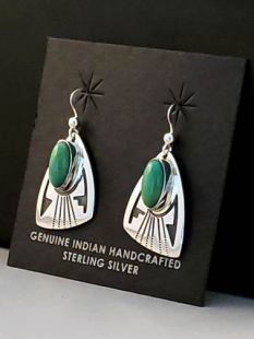 Native American Navajo Made Earrings with Turquoise