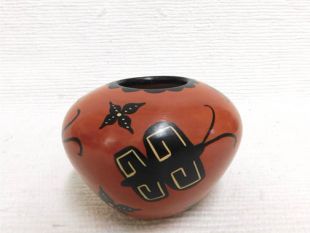 Native American Jemez Handbuilt Traditional Pot with Butterflies