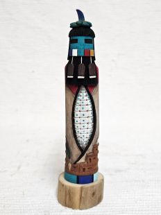 Native American Hopi Carved Longhair Kachina Sculpture (Katsina Sculpture)