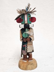 Native American Hopi Carved Kokopelli Fertility Kachina Doll (Katsina Doll)
