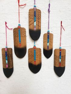 Native American Hopi Carved Prayer Feathers
