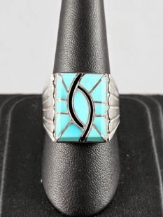  Native American Navajo Made Inlaid Ring