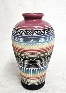 Native American Navajo White Clay Vase 
