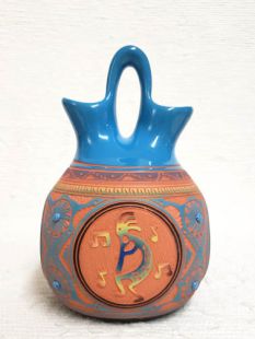 Native American Navajo Red Clay Four Corners Wedding Vase 