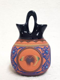 Native American Navajo Red Clay Four Corners Wedding Vase 