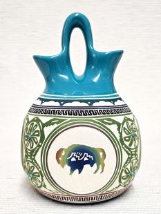 Native American Navajo White Clay Four Corners Wedding Vase 