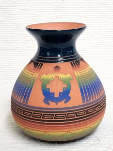 Native American Navajo Red Clay Pot with Turtle