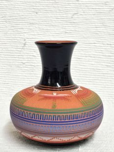 Native American Navajo Red Clay Pot with Dragonfly