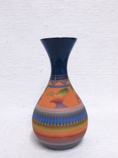 Native American Navajo Red Clay Vase with Eagle