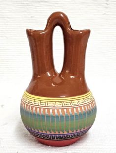 Native American Navajo Red Clay Wedding Vase