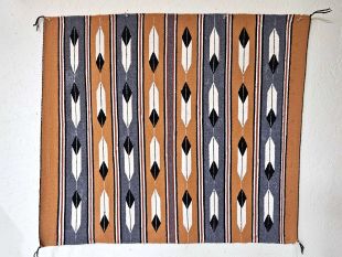 Native American Navajo Rug--Saddle Blanket with Prayer Feathers