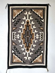 Native American Navajo Rug--Two Grey Hills--Vintage