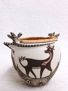 Native American Acoma Handbuilt and Handpainted Pot