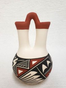 Native American Acoma Handpainted Wedding Vase