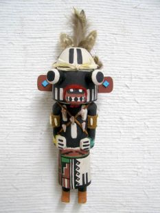 Old Style Hopi Carved Warrior Twin Traditional Warrior Kachina Doll (Katsina Doll)