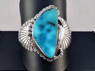 Native American Navajo Made Sterling Silver and Copper Cuff Bracelet
