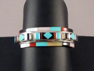 Vintage Native American Zuni Made Cuff Bracelet 