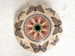 Mata Ortiz Handbuilt and Handetched Seed Pot with Butterflies