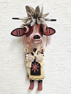 Old Style Hopi Carved Cow Traditional Animal Kachina Doll (Katsina Doll)