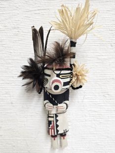 Old Style Hopi Carved Half Harvester Half Clown Traditional Kachina Doll (Katsina Doll)