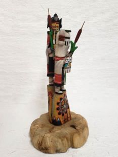Native American Hopi Carved Snow Maiden and Corn Maiden Kachina Dolls (Katsina Dolls)
