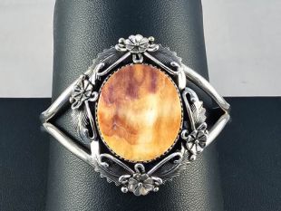 Native American Navajo Made Sterling Silver and Copper Cuff Bracelet