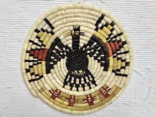 Native American Hopi Made Coil Plaque with Eagle
