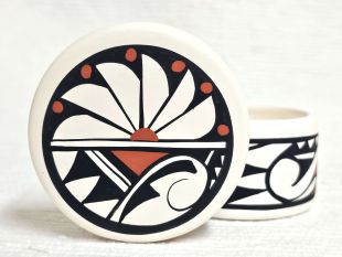 Native American Acoma Made Ceramic Jewelry Box 