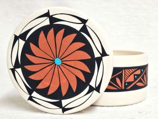 Native American Acoma Made Ceramic Jewelry Box 