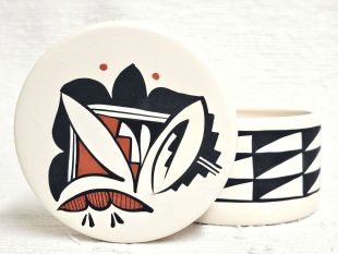 Native American Acoma Made Ceramic Jewelry Box 