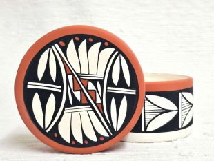 Native American Acoma Made Ceramic Jewelry Box 