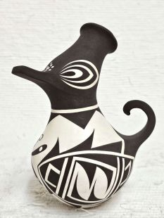 Native American Zuni Handbuilt and Handpainted Red Clay with White Slip Duck