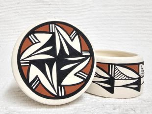 Native American Acoma Made Ceramic Jewelry Box 