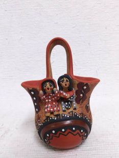 Native American Jemez Handbuilt and Handpainted Wedding Vase