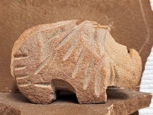 Native American Lakota Carved Javelina Sculpture