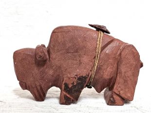 Native American Lakota Carved Buffalo Sculpture