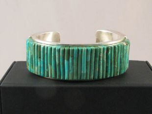 Vintage Native American Navajo Made Cuff Bracelet with Turquoise