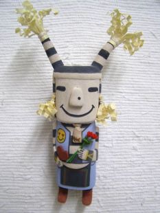 Old Style Hopi Carved Clown Traditional Katsina Doll