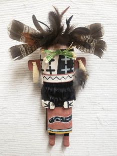 Old Style Hopi Carved Warrior Traditional Policeman Kachina Doll (Katsina Doll)