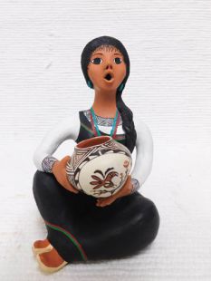 Native American Acoma Storyteller Maiden with Pot